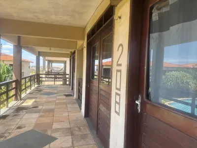 Uma varanda ou terraço em Ondas do mar Taiba Residence