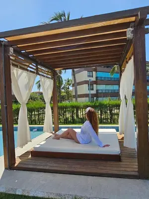 Uma varanda ou terraço em Mandara Lanai Resort - Porto das Dunas - Beach Park