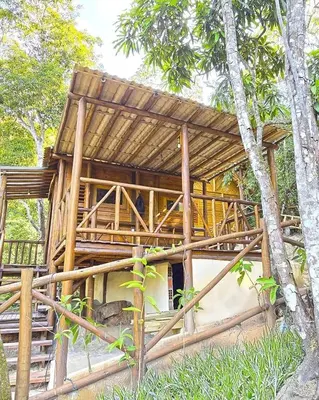 Um jardim no exterior de Natural Harmony Bungalow