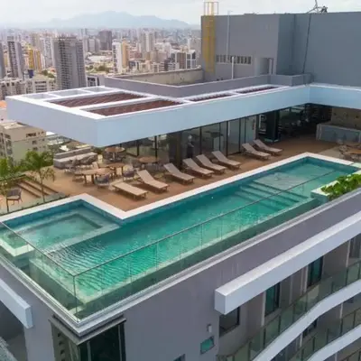 Studio Pérola com Rooftop Vista para o Mar