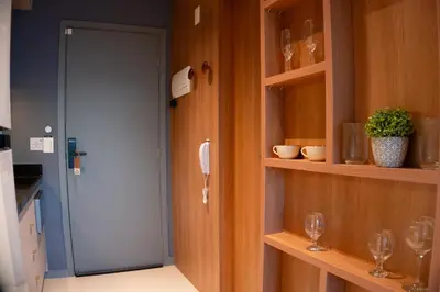 A planta de Studio Duna, 25º Andar Vista Mar, à 350m Beira-Mar no Meireles com Rooftop exclusivo