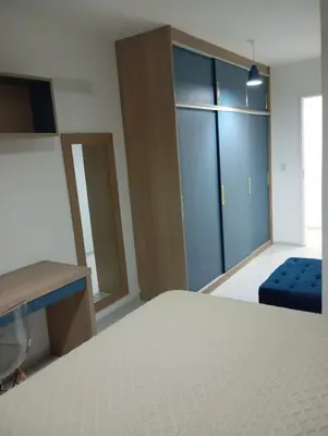 Uma cama ou camas num quarto em Casa duplex em Maracanaú com ar-condicionado