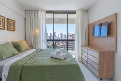Uma cama ou camas num quarto em JSmart #1106 - Apê confortável por Carpediem