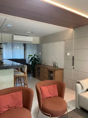 Uma área de estar em Apartamento terreo de luxo