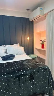 Uma cama ou camas num quarto em Flat Completo na Av. Beira Mar – Scala - Fortaleza