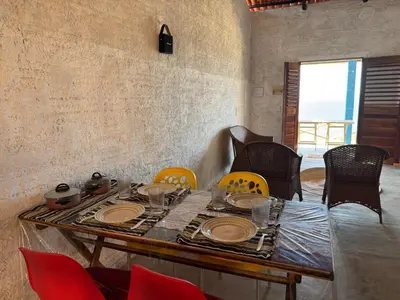 Uma área de estar em Casa Varanda do Mar - Icapuí