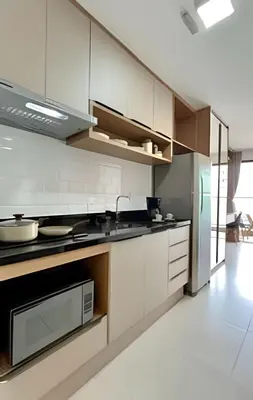 A cozinha ou kitchenette de Studio a 500 m da Av Beira Mar BC Meireles