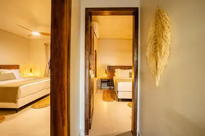 Uma cama ou camas num quarto em Aldeia Jeri Flats