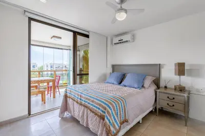 Uma cama ou camas num quarto em Wai Wai Eco Residence Cumbuco 402 D by Aloha Vibes ADM