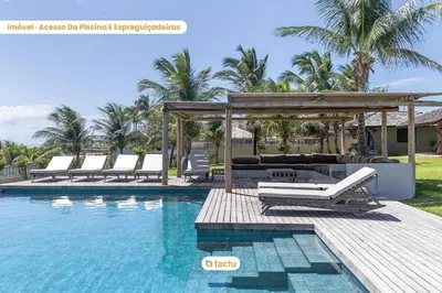 A piscina em ou perto de Casa da Praia, mansão à beira mar no Fortim