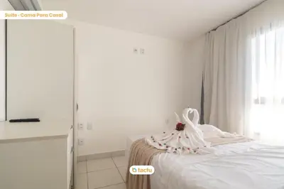 Uma cama ou camas num quarto em Studio equipado e completo no VG Sun Cumbuco