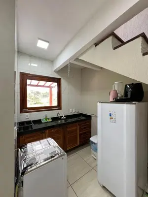 A cozinha ou kitchenette de Chalé Sossego Serrano