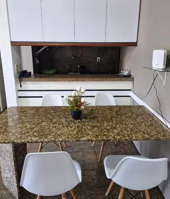 A cozinha ou kitchenette de Flat Espetacular Vista Mar
