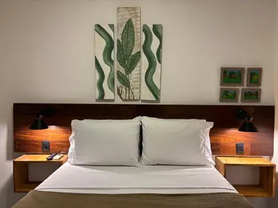 Uma cama ou camas num quarto em Quarto pra Casal, no centro de Jericoacoara!