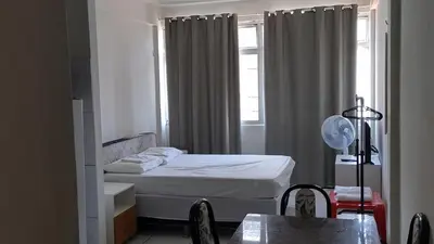 Uma cama ou camas num quarto em Apartamento na Beira Mar de Fortaleza