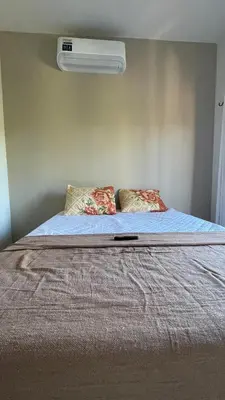 Uma cama ou camas num quarto em Chalés Dunas - Icaraí de Amontada