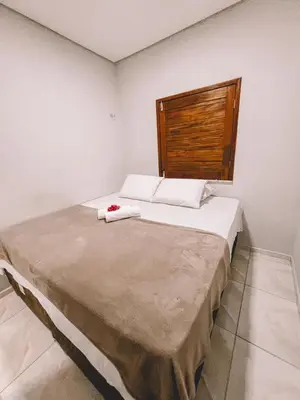 Uma cama ou camas num quarto em Casa de férias com piscina praia do Prea