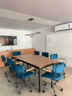 A área empresarial e/ ou a sala de conferências de Beach Class Meireles Studio Rooftop 500m BeiraMar