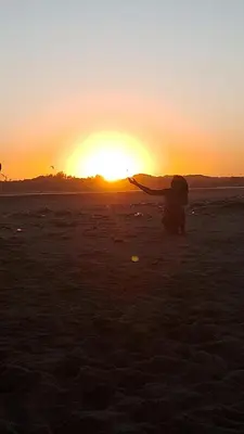 O nascer ou o pôr do sol visto a partir da casa de férias