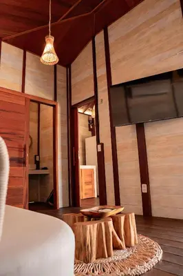 Uma área de estar em Vila Ammos Beach Houses