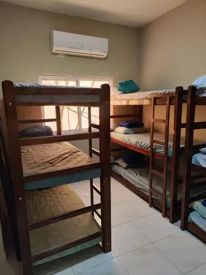 Uma cama ou camas num quarto em Hostel Leda Beach