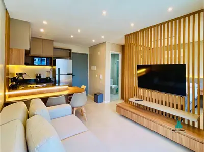 A cozinha ou kitchenette de Beach Class Meireles by Holiday Stays