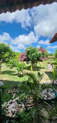 Um jardim no exterior de Chácara Estrela da Manhã