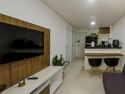 A cozinha ou kitchenette de Flat 4 Pessoas 500m Praia Meireles Compact