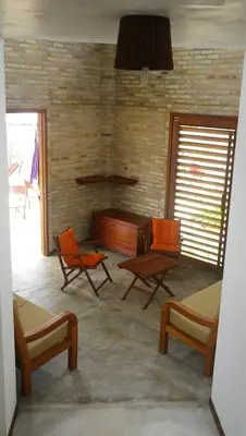 Uma área de estar em Kite House Taíba