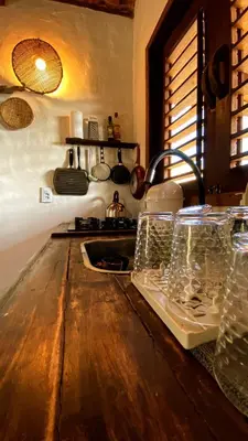 A cozinha ou kitchenette de Preá Chalé Tsuru