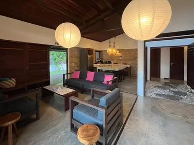 Uma área de estar em Casa Kiteloop Icaraizinho