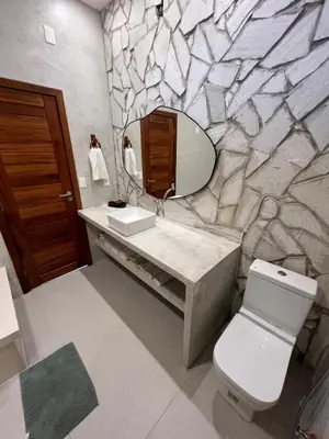 Uma casa de banho em Casa Ventus - Arpoeiras Beach - Pé na Areia