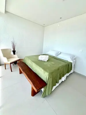 Uma cama ou camas num quarto em Casa Ventus - Arpoeiras Beach - Pé na Areia