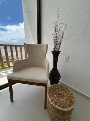 Uma área de estar em Casa Ventus - Arpoeiras Beach - Pé na Areia