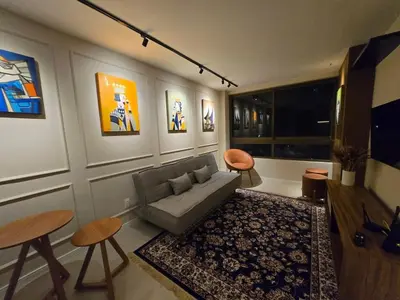 Uma área de estar em Arte 602 Mucuripe Vista Mar