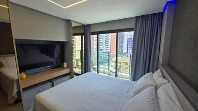 Uma cama ou camas num quarto em Studio in Meireles - Beach Class Meireles