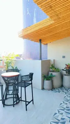 Uma varanda ou terraço em Flat Brasil tropical 803