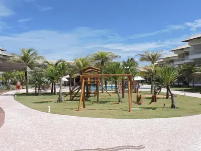 A área de jogos para crianças em Apartamento á Beira Mar no Porto das Dunas, Aquiraz - Perto do Beach Park