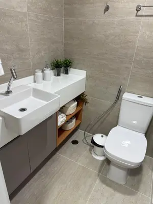 Uma casa de banho em Apartamento em Fortaleza