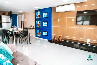 Uma televisão e/ou sistema de entretenimento em Loft Praia by Holiday Stays