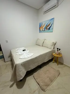 Uma cama ou camas num quarto em Casa de Praia - Preá - CE