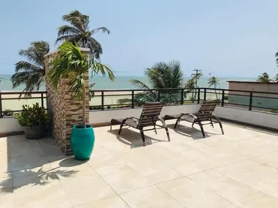 Uma varanda ou terraço em Paraíso em Flecheiras