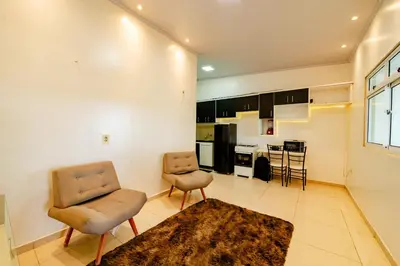 A cozinha ou kitchenette de Flat Completo p 2 pessoas Proximo ao Aeroporto
