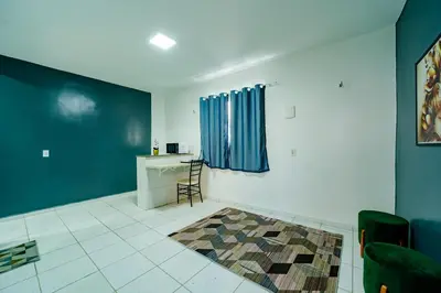 A cozinha ou kitchenette de Flat com Wi-Fi a Poucos Metros do Aeroporto