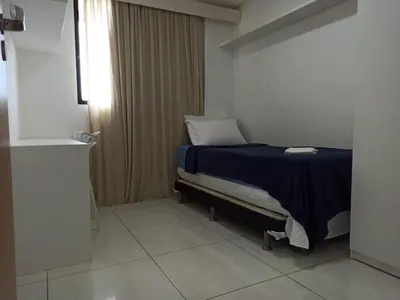 Uma cama ou camas num quarto em Terraços do Atlântico, Apto 2 Quartos Vista Mar, Praia Iracema