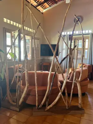 Uma televisão e/ou sistema de entretenimento em Villa AFRICA 3 Suiten Pool Terrasse