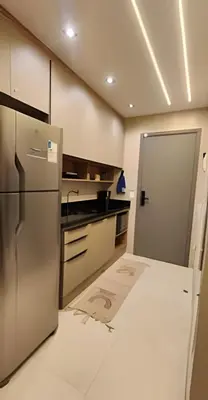 A cozinha ou kitchenette de Studio Âmbar no Meireles com Piscina no Rooftop