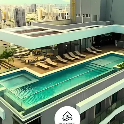 Studio Âmbar no Meireles com Piscina no Rooftop