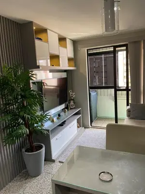 A cozinha ou kitchenette de Flat mobiliado na Beira Mar no hotel Blue Tree