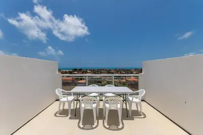 Uma varanda ou terraço em Beach Townhouses 5 - Porto das Dunas by Carpediem